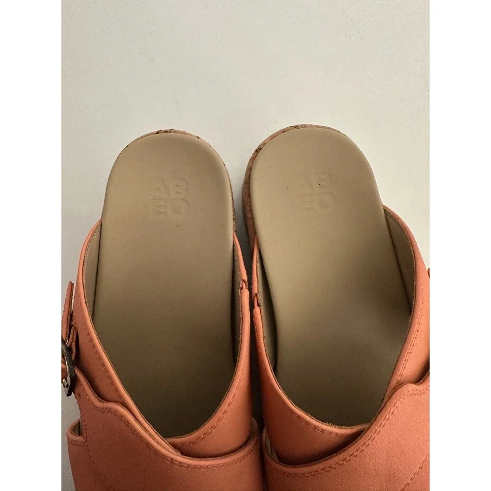 ABEO Dylan Platform Criss Cross Sandal Orange Leather Orthopedic Women's 6.5